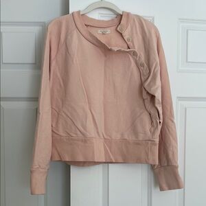 Madewell x Miles Pink Button-Up Sweatshirt